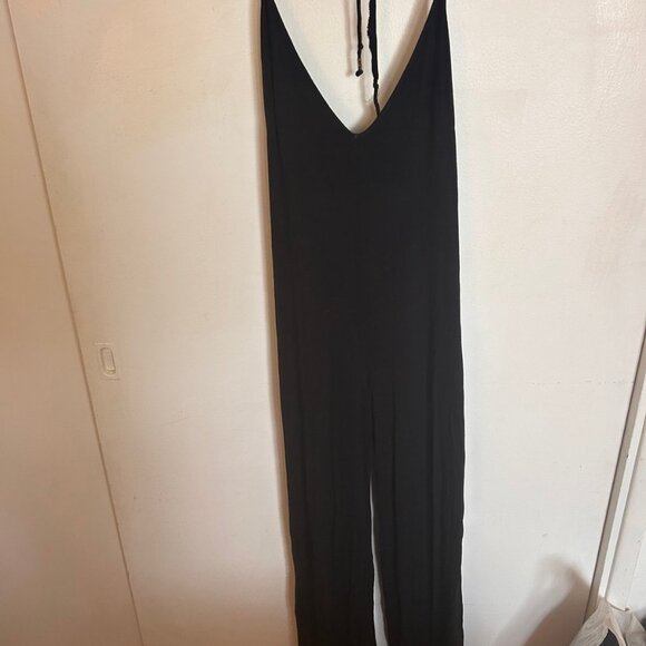 Gypsy05 Black Button-Back Wide Leg Jumpsuit - Picture 1 of 7